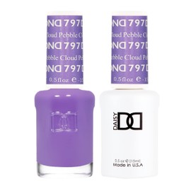DND Gel Polish Set, Purple Collection, UV/LED Gel Polish and Air Dry Nail Lacquer, Matching Chip-Free Polish Duo, 797 Pebble Cloud, 0.5 Fl Oz