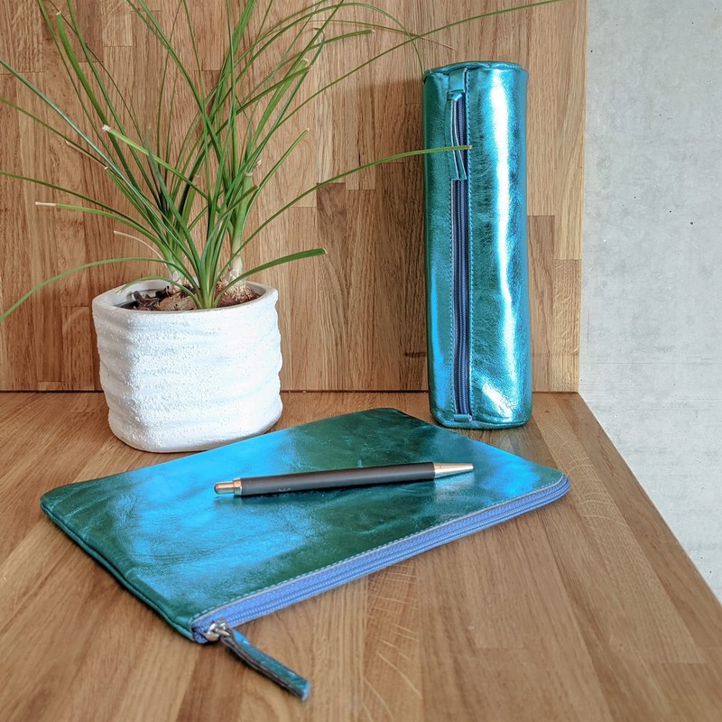 Clairefontaine Miror 410120C Pencil Case Lambskin Leather Flat 11 x