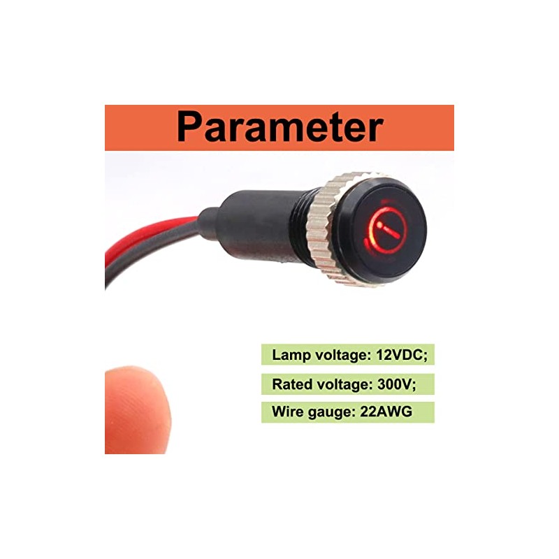 Taiss LED Indicator Pilot Dash Light with Symbols (Single Arrow)