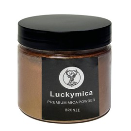 Luckymica Mica Powder for Epoxy Resin, Premium Pearlescent Pigment Powder for Resin Art, Dye, Nail Polish, Paint, Candle Making, Soap Making, Bath Bombs, DIY Cosmetics - Bronze (50g / 1.76oz)