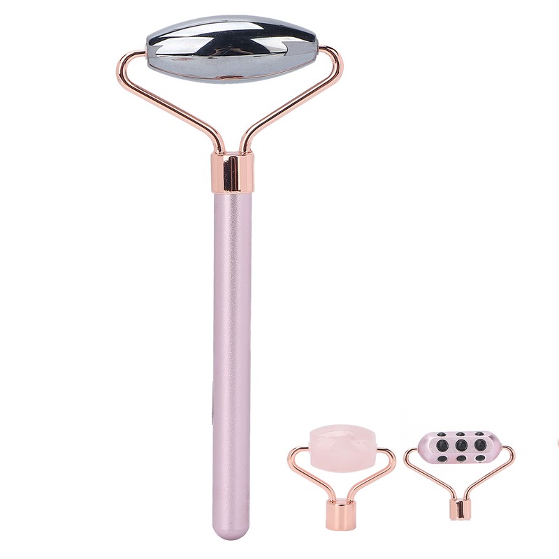 3 in 1 Rose Quartz Face Roller Massager Germanium Facial