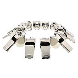 Zac's Alter Ego Box of 12 Shiny Metal Whistles for Lifeguards/Referees