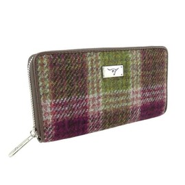 Glen Appin Harris Tweed Large Zip Purse LB2100 Staffa, Color 125 Heather, Pocket