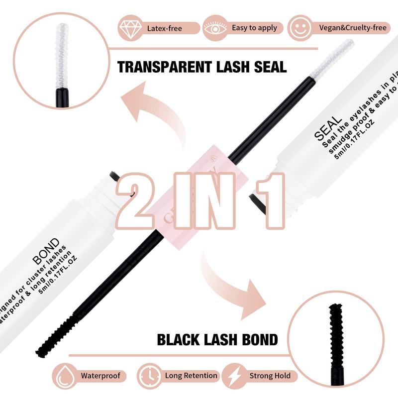 GEMERRY Lash Bond and Seal Waterproof Lash Cluster Glue for