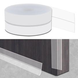 Gaahing Shower Glass Door Weather Stripping, Self-Adhesive Window Seal Strip, Peel and Stick Weatherstrip for Waterproofing and Anti-Collision Protection (Clear Silicone, 16.4FT x 1.38IN)