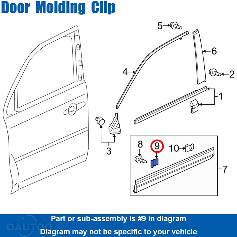 OAUTOO 20pcs Lower Door Garnish Moulding Clip with Sealer for