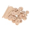 Unfinished Wood Wheels DIY Polished Round Wheel Wooden Pieces for