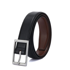 DOSHI Center Bar Formal Vegan Belt - Ultra Premium Quality Men's Vegan Belt - Upgraded Microfiber Vegan Leather - Black Belts for Casual and Formal Wear - Premium Dress Belt - Gifts for Men