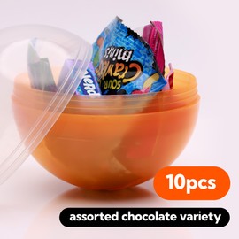 Chocolate Candy Variety Pack in Large Round Capsule - Assorted Chocolates Candy Individually Wrapped 10 pcs - 7 OZ - Snack Box for Party Favors Pinata Gift Easter Baskets