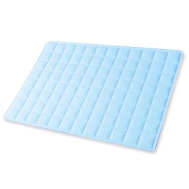 Cooling Pad, Ice Mat, Ice School Mat, 9.8 x 14.6 inches (25 x 37 cm), Large Size, Repeated Use, No Sweating, Portable, PCM, Soft, Smooth, Cool, Cooling Mat, Bed Pad, Summer, Sleep, Folding (Blue)