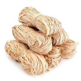 BlinBlin Natural Brown Raffia, 6 Bundles x50g Natural Raffia Ribbon, Raffia Bundle, for Gift Wrapping, DIY Craft Weaving, Bouquet Wrapping, Gardening