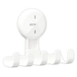 RIKONDA White Suction Cup Shower Hooks - 2 Pack Damage-Free Bathroom Razor Holder for Towels, Loofahs, Squeegees, No Drill Wall Hooks with 5kg Weight Capacity, Reusable & Multi-Purpose