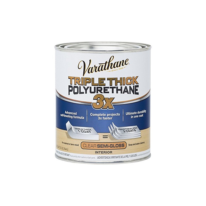 Varathane Triple Thick Polyurethane Clear Wood Finish | Self-Leveling Formula
