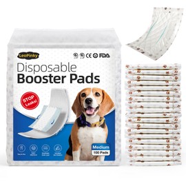 Leopinky Disposable Dog Diaper Booster Pads M - 100 Count, Dog Diaper Liners for Male & Female Dogs, Inserts fit Most Puppy Diapers - Pet Belly Bands and Male Dog Wraps