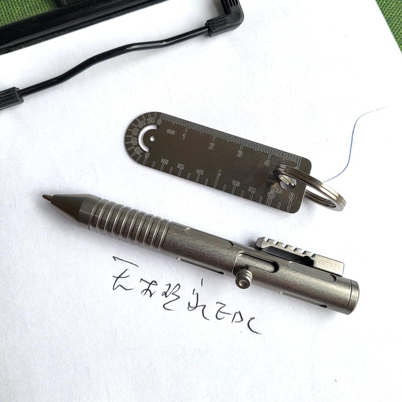Airgoesin 1 Portable Titanium Ruler, Micro Ruler, Keychain Titanium Key