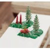 Set of 6 Assorted Miniature 1" Plastic Pine Trees with