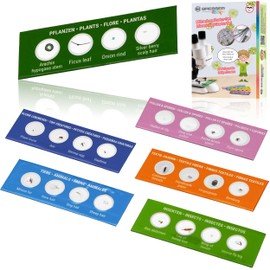 Bresser Junior Microscope Experiment Set with 24 Permanent Preparations for Animals, Plants, Insects, Fibres and Pollen