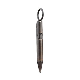 SZHOWORLD Mini Brass Ballpoint pen, Portable Keychain Pocket Pen, Replaceable EDC Black Ink Pens, Compact Travel Business Signature Office Gift Writing Pen (Retro Black)