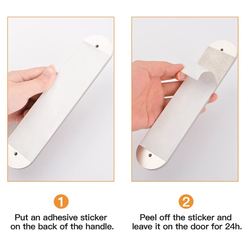 MOROBOR 18CM Self-Stick Oval Sliding Door Pulls, 2pcs Brushed Steel