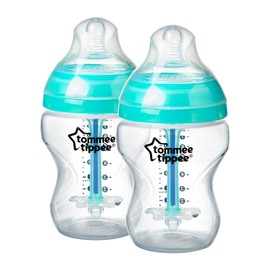Tommee Tippee Advanced Anti-Colic Newborn Baby Bottle Feeding Set, Heat Sensing Technology, Breast-Like Nipple, BPA-Free