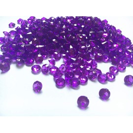 Liying Acrylic Diamond, 2000pcs 0.3 Inch Acrylic Faux Round Confetti Diamond Crystals Treasure Gems for Table Scatters, Vase Fillers, Arts & Crafts, Wedding Decoration (Purple)