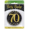 OakTree 3" Badge 70th Birthday Sparkling Fizz Black Gold Holographic