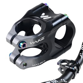 ROADNADO Bicycle Stem 31.8 mm Handlebar 35 mm Short MTB Stem Aluminium Alloy CNC Lightweight 0 Degree Bicycle Stem for MTB, BMX, Mountain Bike, Road Bike (Black Silver)