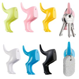 6 Pack Dog Tail Coat Hooks for Wall, Cute Decorative Wall-Mounted Leash Holder Hangers for Dog Leash Hat, Towel, Bag, Key, Bathroom Rustic Decor Entryway Hallway Kitchen