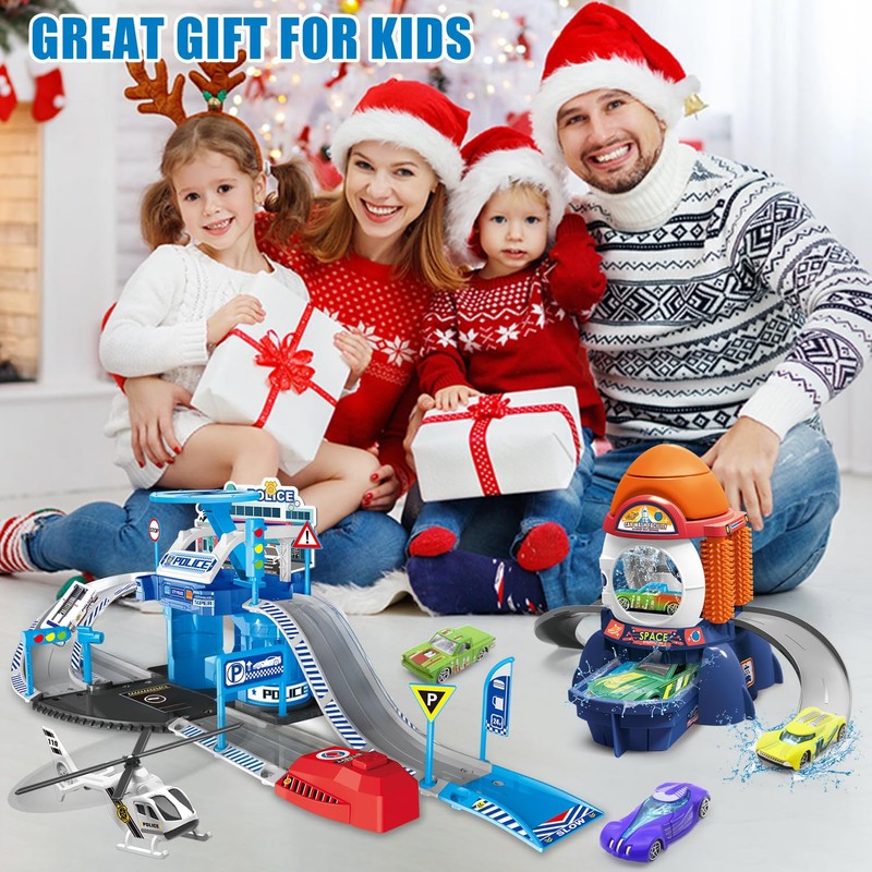 Fistone Kids Parking & Car Wash Playset – with Car