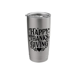 Happy Thanksgiving Heartful Blessings Stainless Steel Insulated Tumbler