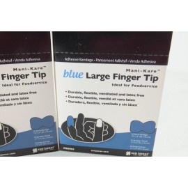 San Jamar Lot of 100 San Jamar Large Blue Fingertip Adhesive Bandages MK0904