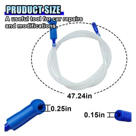 DUSCOKE 3.93 Ft Brake Fluid Bleeder Hose, Auto Brake Bleeding Change Hose Car Oil Fluid Extractor Tool with Adapter, Universal Replacement Tube for Car Motorcycle Braking System Repair Tool (3.93 Ft)