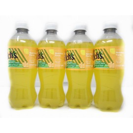 Fruit Flavored Sparkling Soda Pop Soft Drink 20oz Plastic Bottles (4pack, Pineapple)