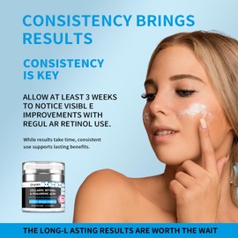 Face Cream Collagen, Retinol & Hyaluronic Acid Cream, 1.7 fl.oz Anti-Aging Facial Moisturizer, Daily Moisturizer Face Lotion for All Skin Tapes, Women and Men