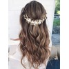 Gorais Diadema de flores para novia de boda con cristales