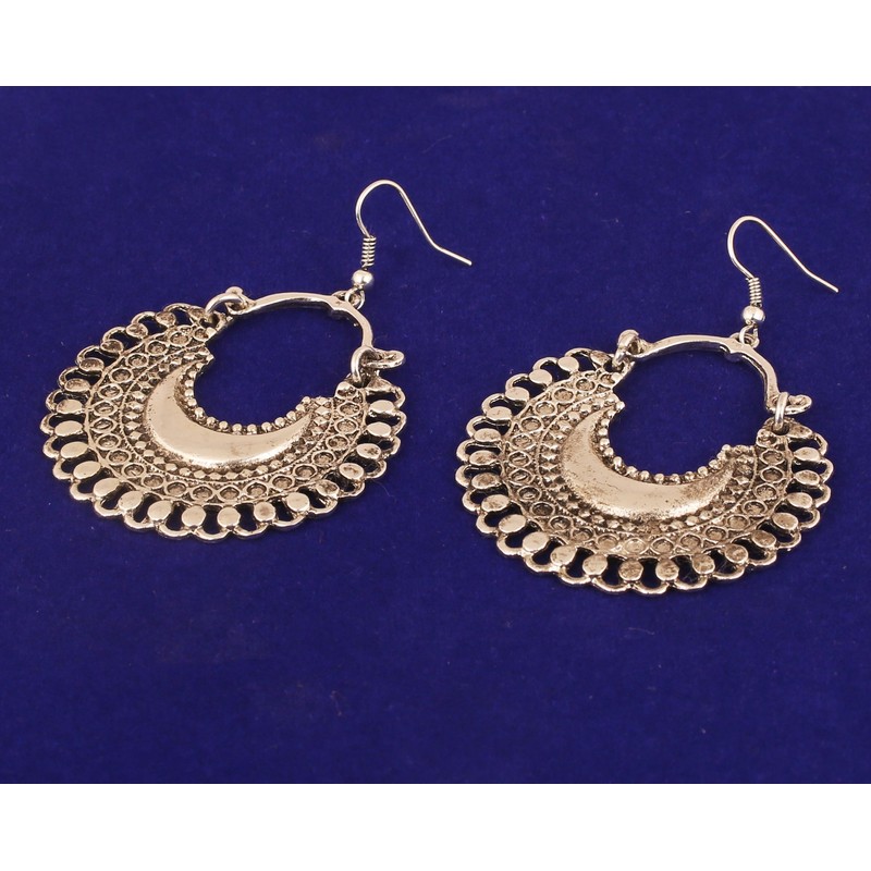 Touchstone Indian Bollywood Beautiful Style Afghani Chand Baali Moon Theme