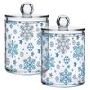 Gredecor Christmas Winter Qtip Holder Dispenser 2 Pack Silver Blue