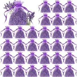Reginary 30 Pack Lavender Sachets Bags Bulk for Drawers and Closets Home Fragrance Sachet Dried Lavender Flower for Wedding Bridal Shower Favors