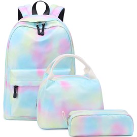 abshoo Lightweight Water Resistant Galaxy Backpacks for Teen Girls School Backpack with Lunch Bag (Tie Dye Set)