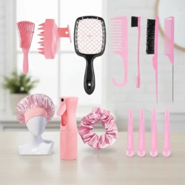 14 Cepillo Kit De Pelo Y Peine Y Gorro De Seda Para Dormir                                                                                            
