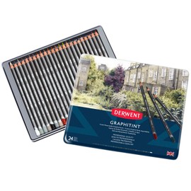 Derwent Graphitint Pencils, Metal Tin, 24 Count (0700803)