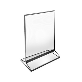 Azar Displays 152799-SLV-5PK Silver Trim Double-Sided Clear Acrylic Frames – Elegant Display Frames for Weddings, Events, and Photos | Premium 5x7 Tabletop Sign Holders (5-Pack)