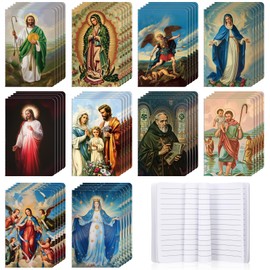 AmazingSpark 50 Pcs Catholic Gifts Religious Notebooks Christian Journals Bulk Catholic Gifts Prayer Journals Small Pocket Notepads for Christmas Stocking Fillers Women Men Office Home Supplies