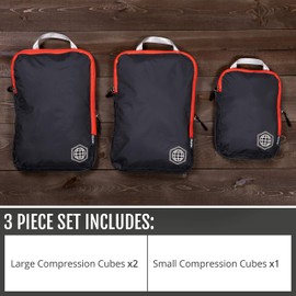 Packing Cubes Travel Organizer- Compression Travel Bags for Luggage (3 Piece Grey Set)