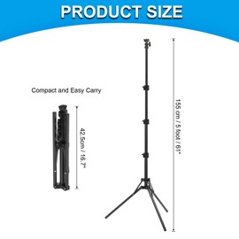 PATIKIL 5ft Light Stand Photography, Adjustable Light Stand Photography Tripod Heavy Duty Portable Rotation for Ring Light Video Recording Studio Cameras Strobe
