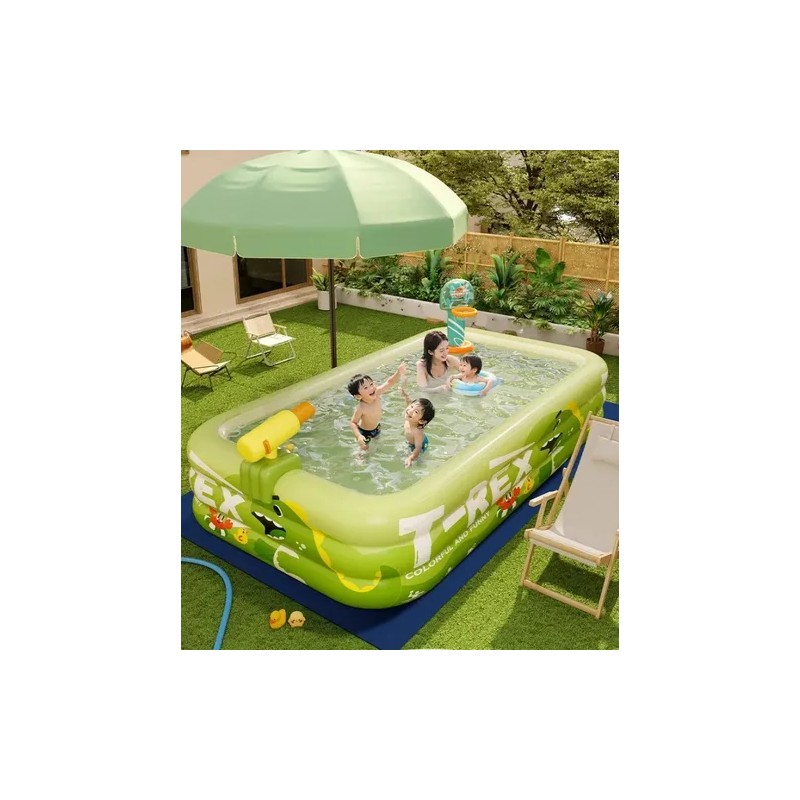 Alberca Inflable Big For Ninos, 210 Cm, Pvc, Dinosaurios