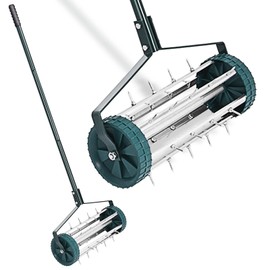 DORTALA Manual Lawn Aerator, Aerator Lawn Tool with Anti-Slip Handle and Tine Spikes, Easy Assembly, Grass Aerator for Lawn, Yard, Garden (Basic)