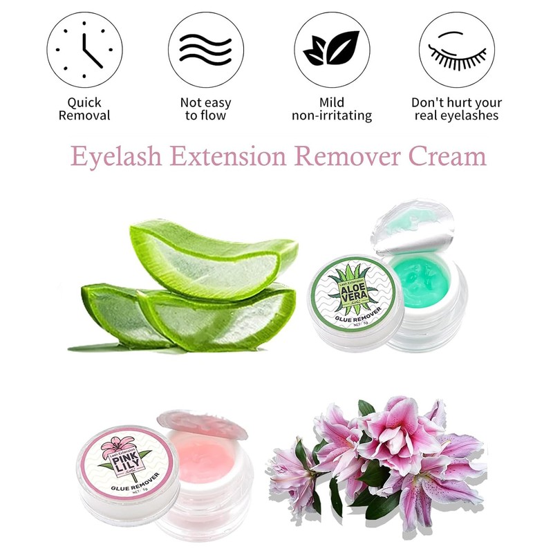 Eyelash Extension Remover Cream - Lash Extensions Remover Cream, Aloe