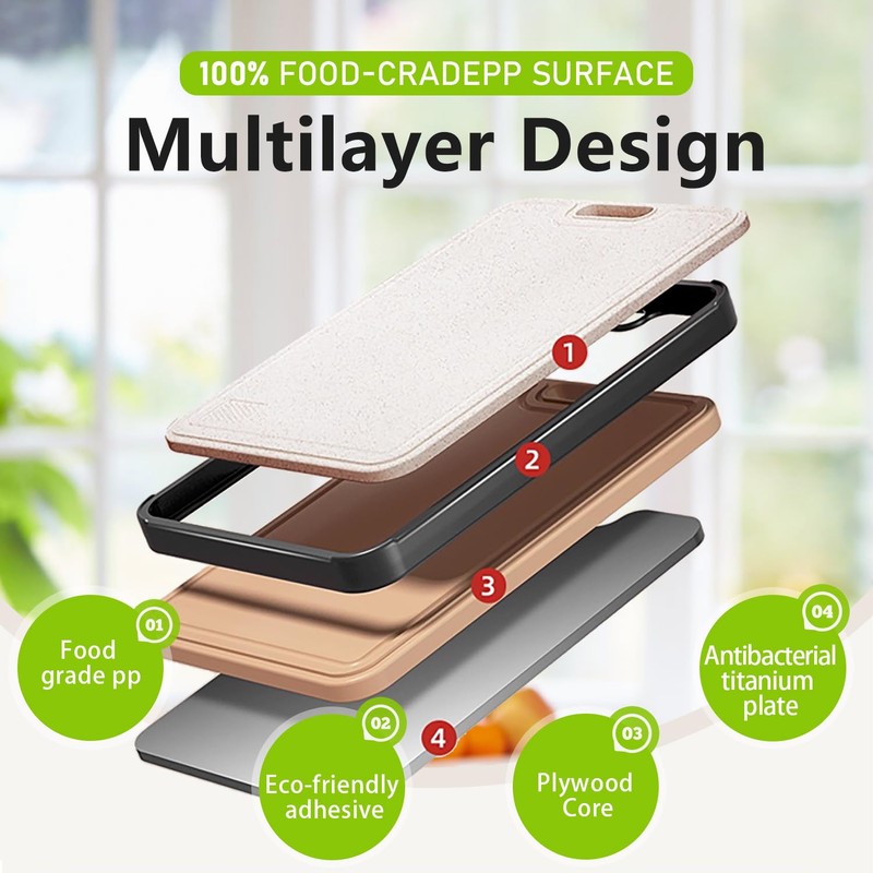 FIRE HIVE Kitchen Stainless Steel Cutting Board,Double-Sided Multi-Functional Cutting Boards,Large