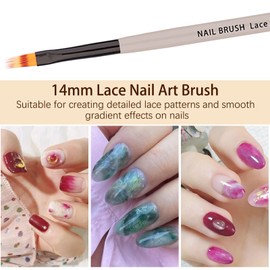 MOLILON Ombre Nail Brush (Lace), Ombre Brush for Gel Nails, Gradient Manicure Brushes, Gel Nail Polish Pen, Glitter Nail Art Design Painting Tools for Salon & Home, Nail Artists & DIY Enthusiasts